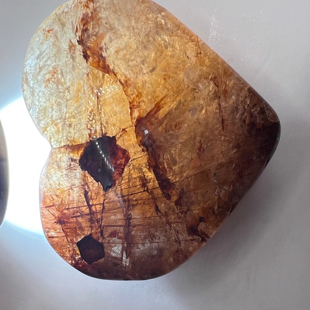 Golden Rutilated Clear Quartz Heart - Picture 12 of 16
